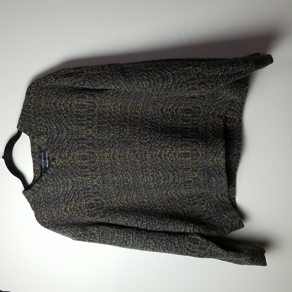 🎁 Vintage Jhane Barnes wool blend green multi color sweater
